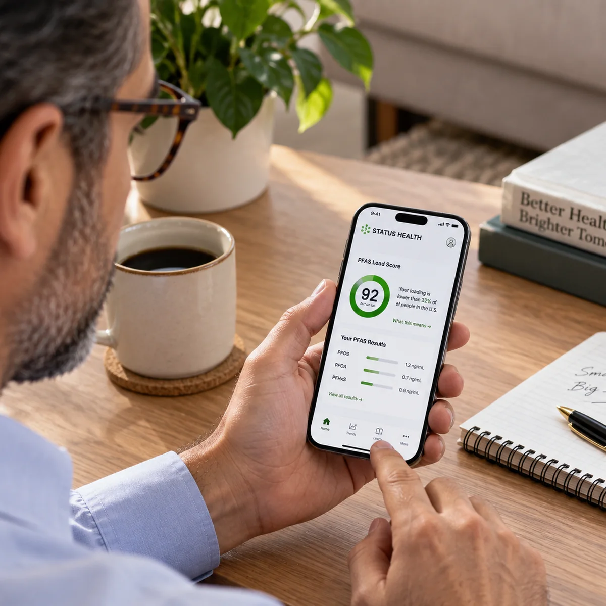 The Status Health results dashboard